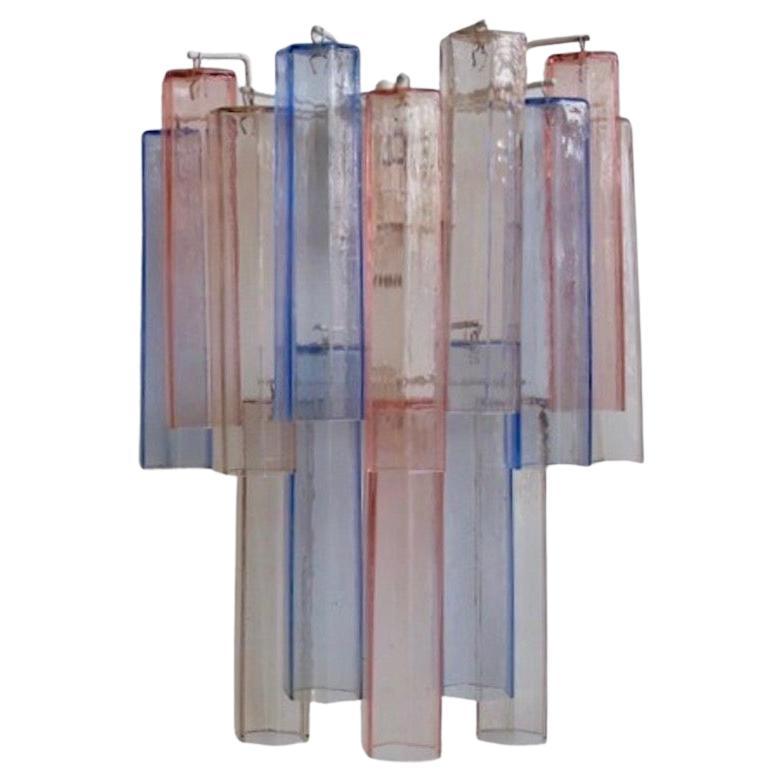 Aureliano Toso Pink and Blue Murano Glass Wall Applique For Sale