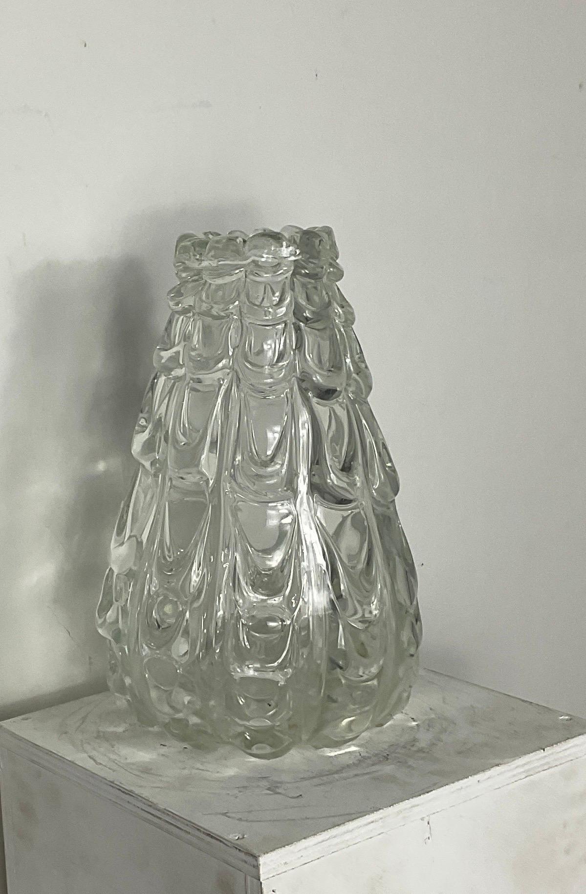 Mid-20th Century Aureliano Toso vase of the 30s/40s in Murano glass