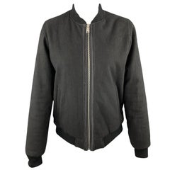 AURELIE DEMEL Size 6 Black Cotton / Elastane Bomber Jacket