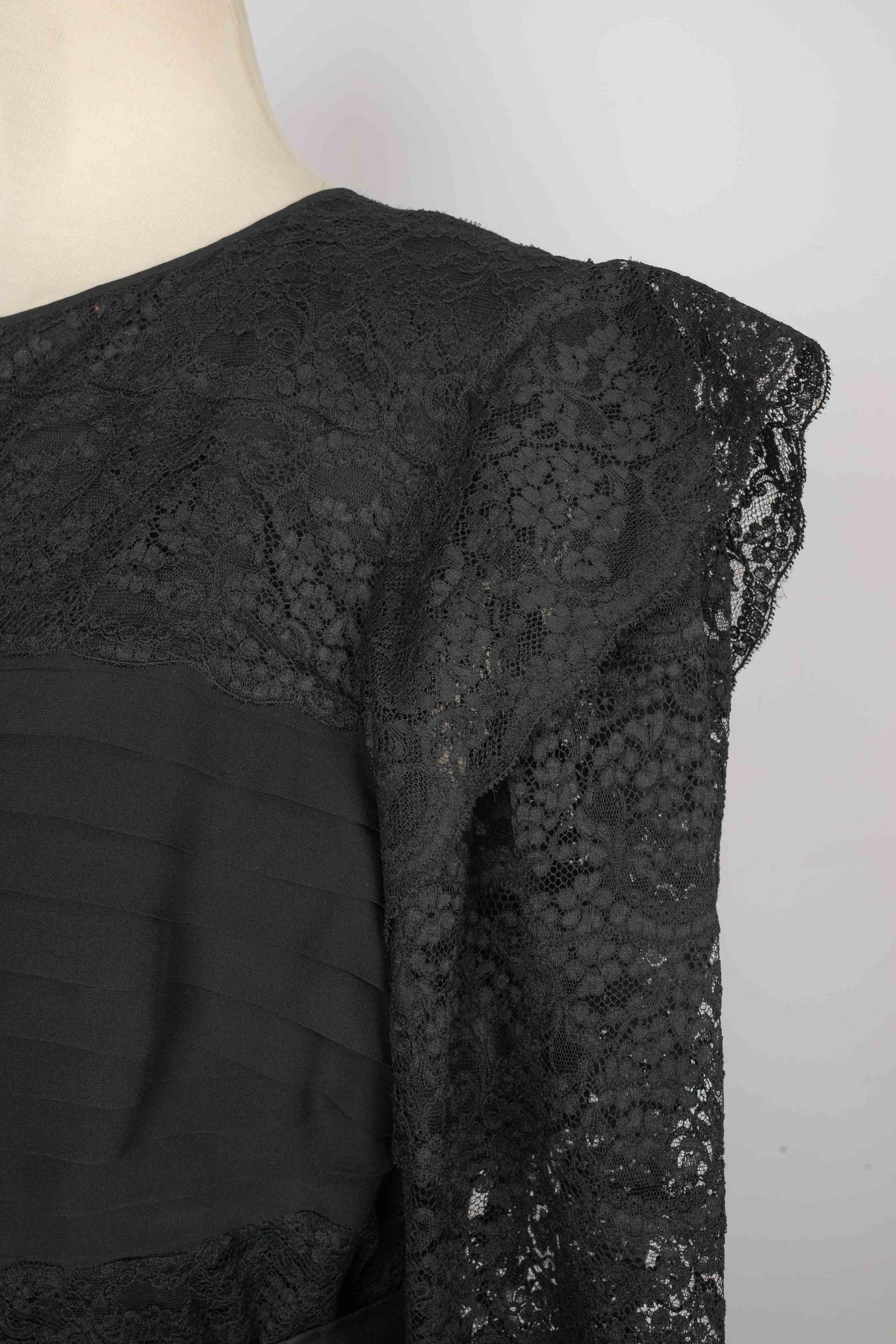 Aurelie Marciano Schwarzes Kleid aus Krepp im Angebot 6