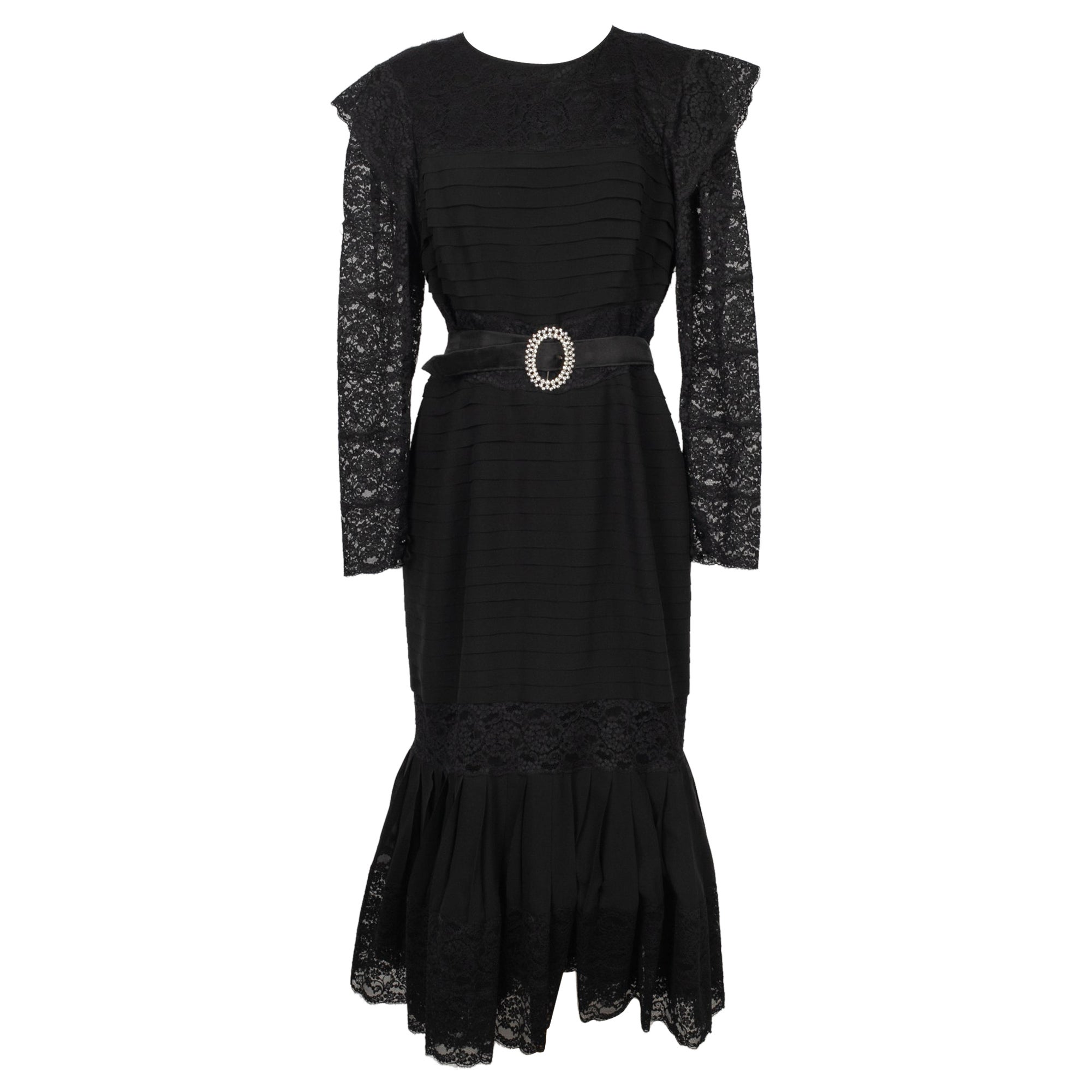 Aurelie Marciano Vestido de crepé negro