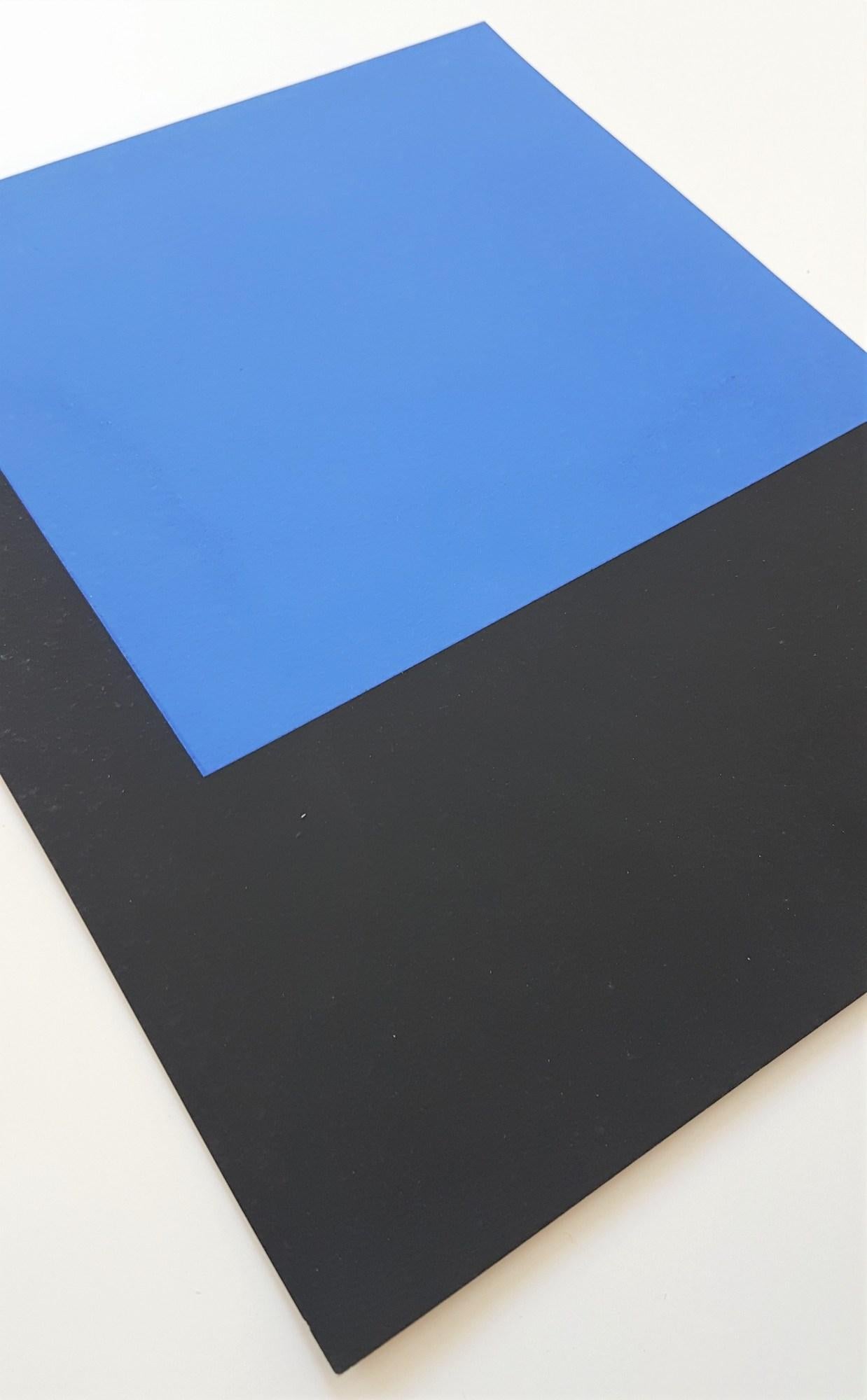 Abstract Geometric Composition (De Stijl, Neoplasticism, Geometric) - Blue Abstract Print by Aurélie Nemours