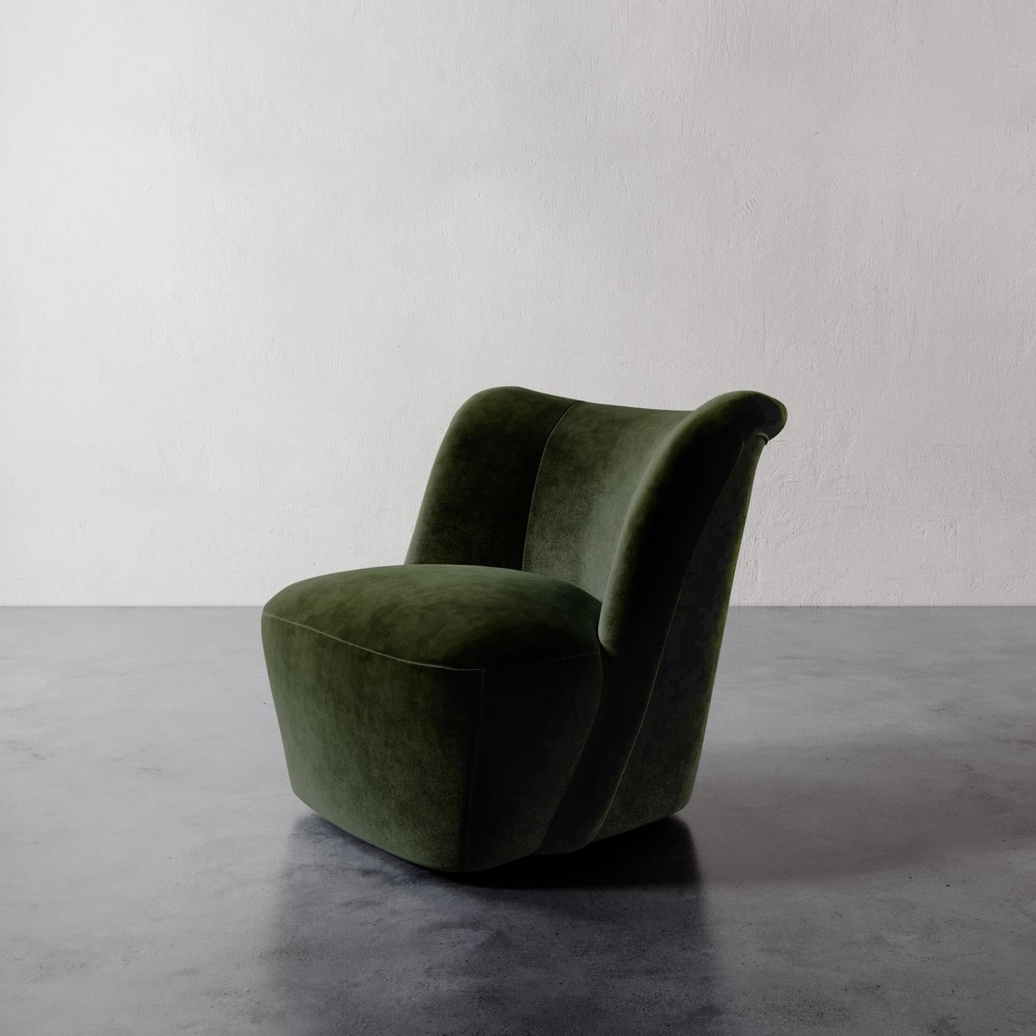 Américain Chaise pivotante Aurélie en velours Performance par Lemieux Et Cie en vente