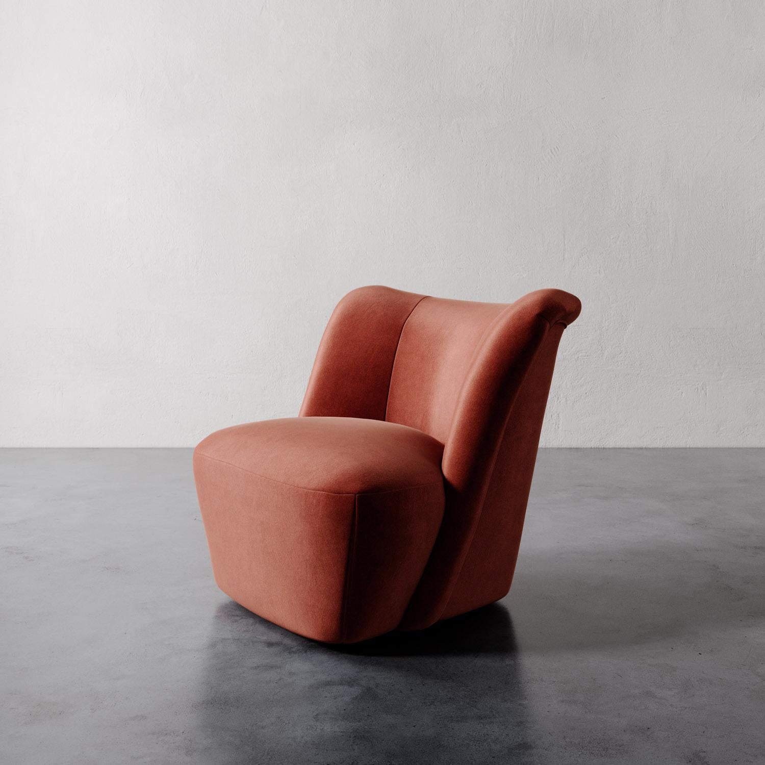 Velours Chaise pivotante Aurélie en velours Performance par Lemieux Et Cie en vente