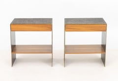 Aurelien Gallet Sumitra Side Tables, Hammered Bronze & Walnut, USA