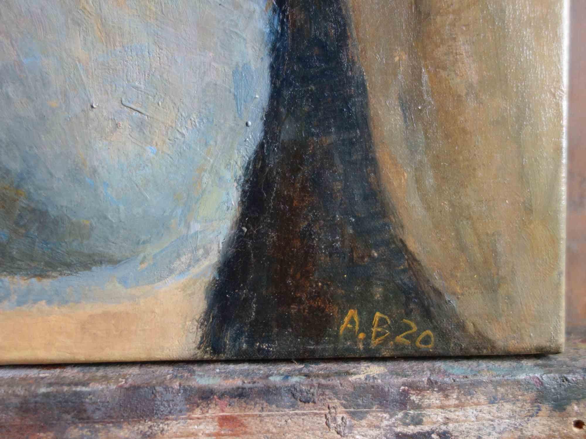 Donna che si specchia è un quadro originale realizzato dall'artista contemporaneo italiano Aurelio Bulzatti nel 2020.

Bellissimo pezzo unico olio su tela, datato, intitolato e firmato a mano dall'artista.

Condizioni eccellenti.

Donna che si
