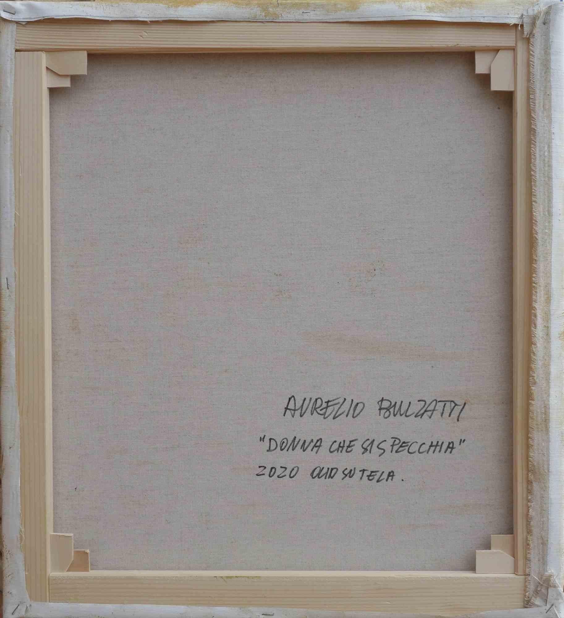 Donna che si Specchia - Pittura di Aurelio Bulzatti - 2020 in vendita 1