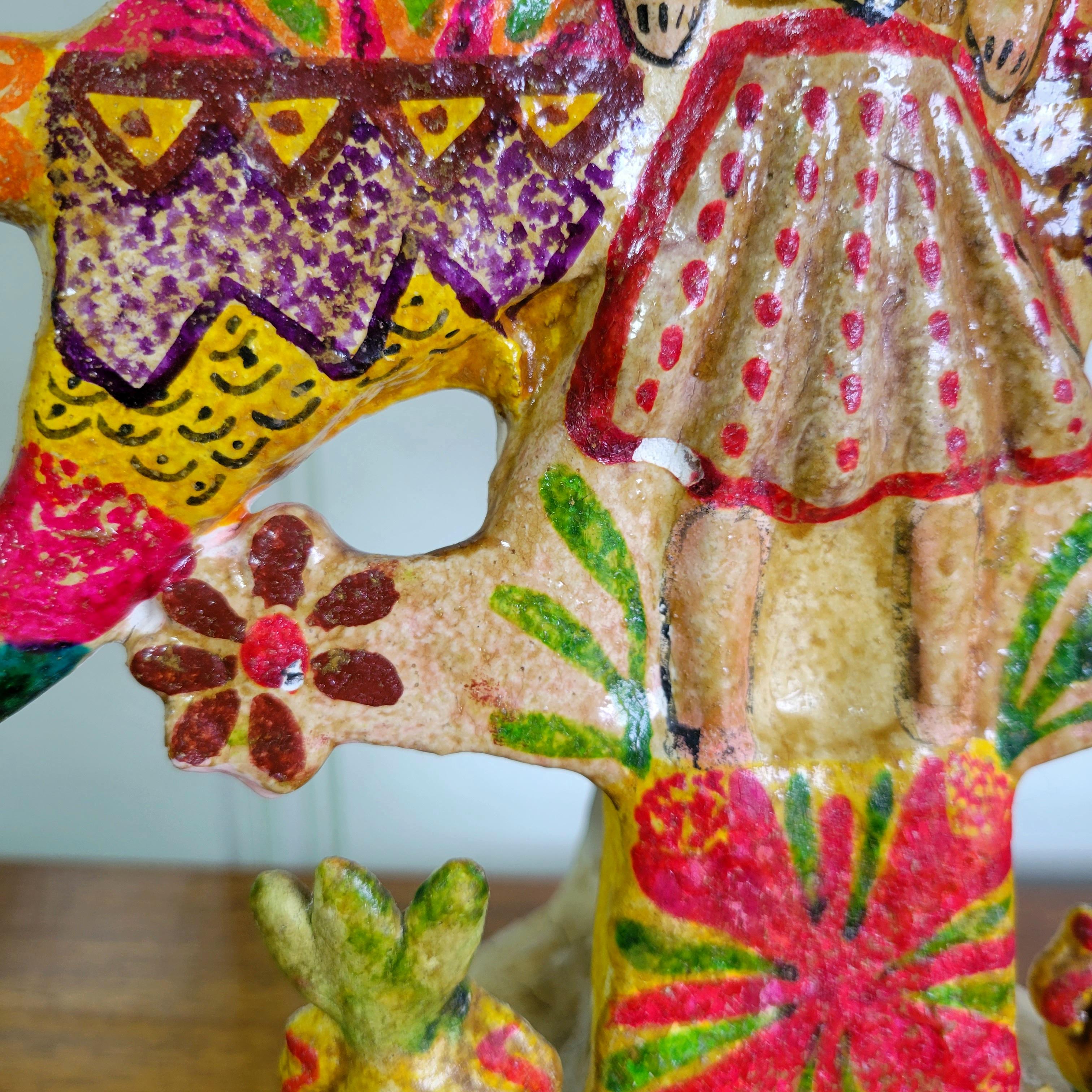 Ceramic Aurelio Flores Tree of Life Mexican Folk Art