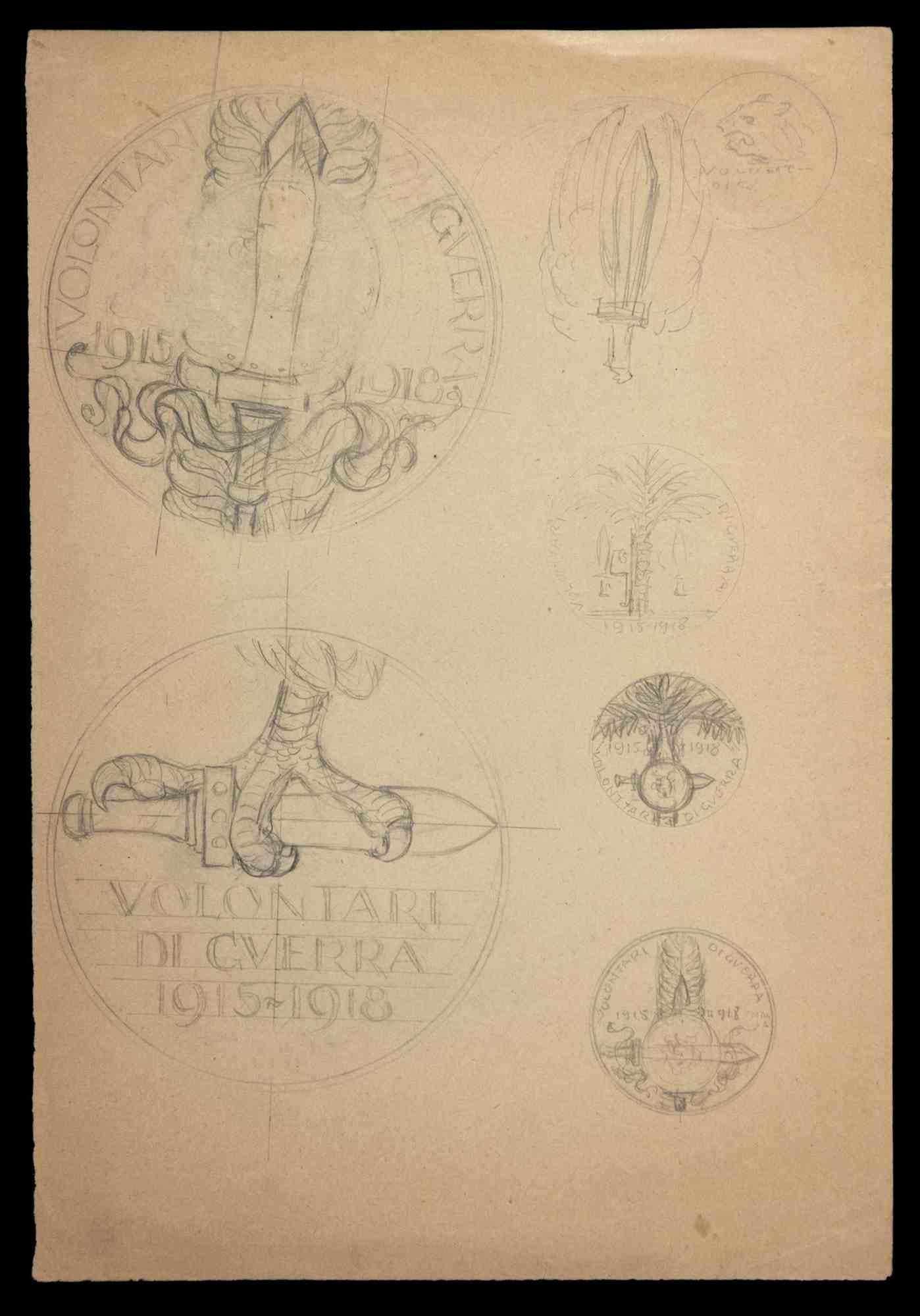 Study for a Medal - Drawing by A. Mistruzzi - Mid-20th Century