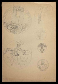 Antique Study for a Medal - Drawing by A. Mistruzzi - Mid-20th Century