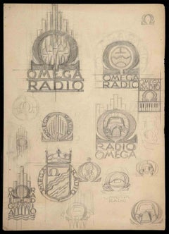 Vintage Study for the Brand - Drawing by Aurelio Mistruzzi - 20th Century