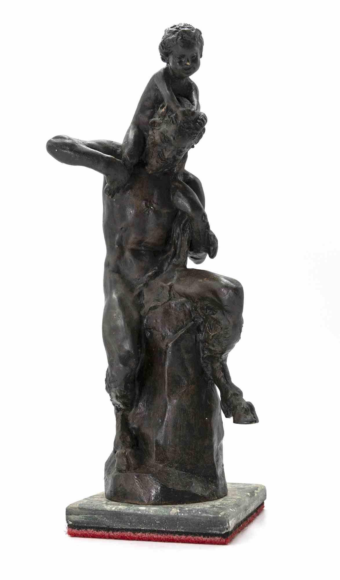 Satyr and Baby - Sculpture by Aurelio Mistruzzi - 1980