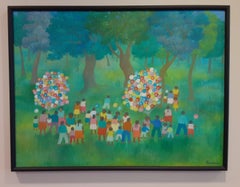 Acrylique sur toile - fête deanniversaire à Chapultepec Park