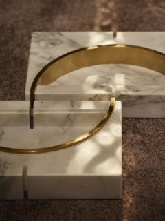 Marble Ashtrays / Vase with detail in Brass designed by Andrea Bonini
