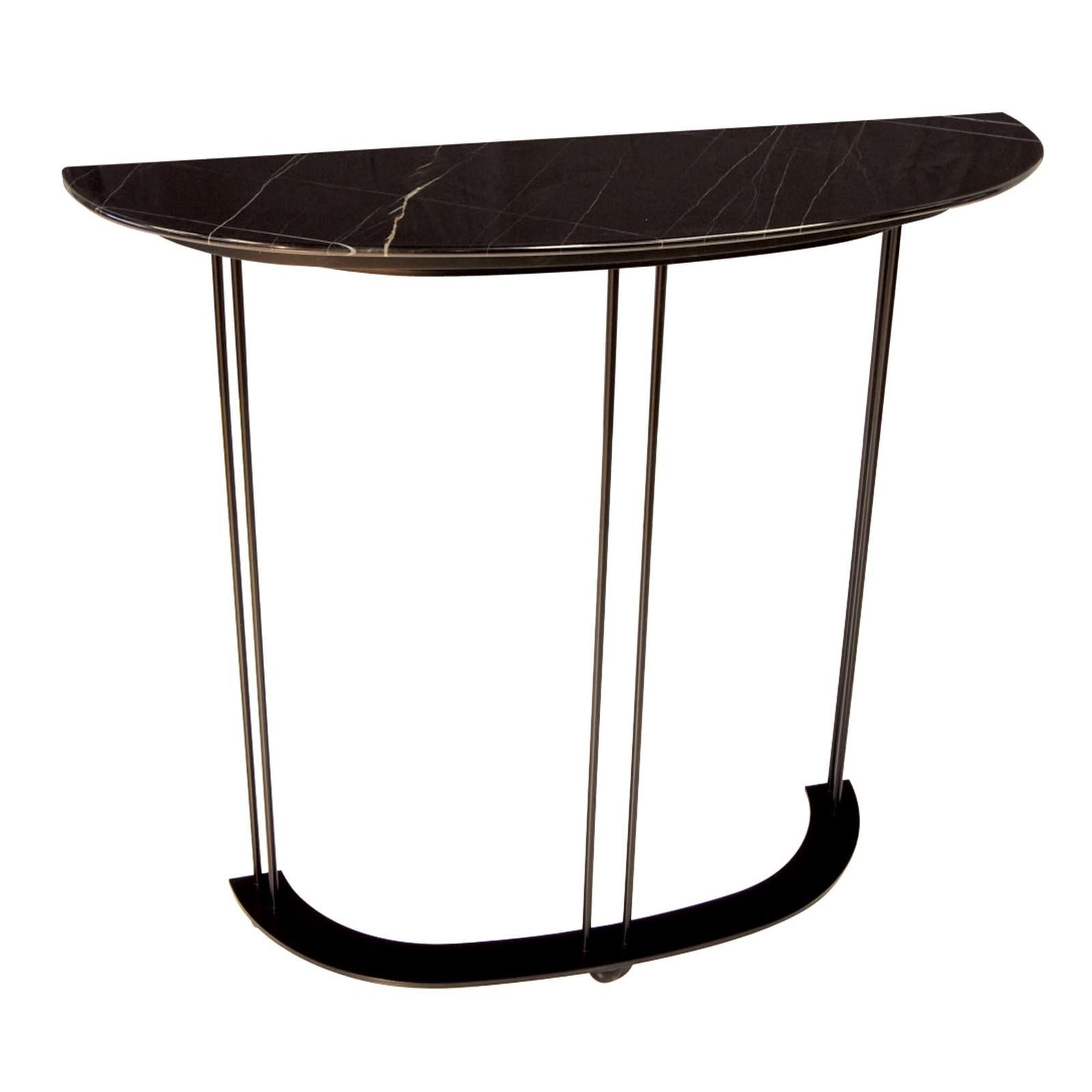 Modern Aureola C1 Black Marble Console For Sale