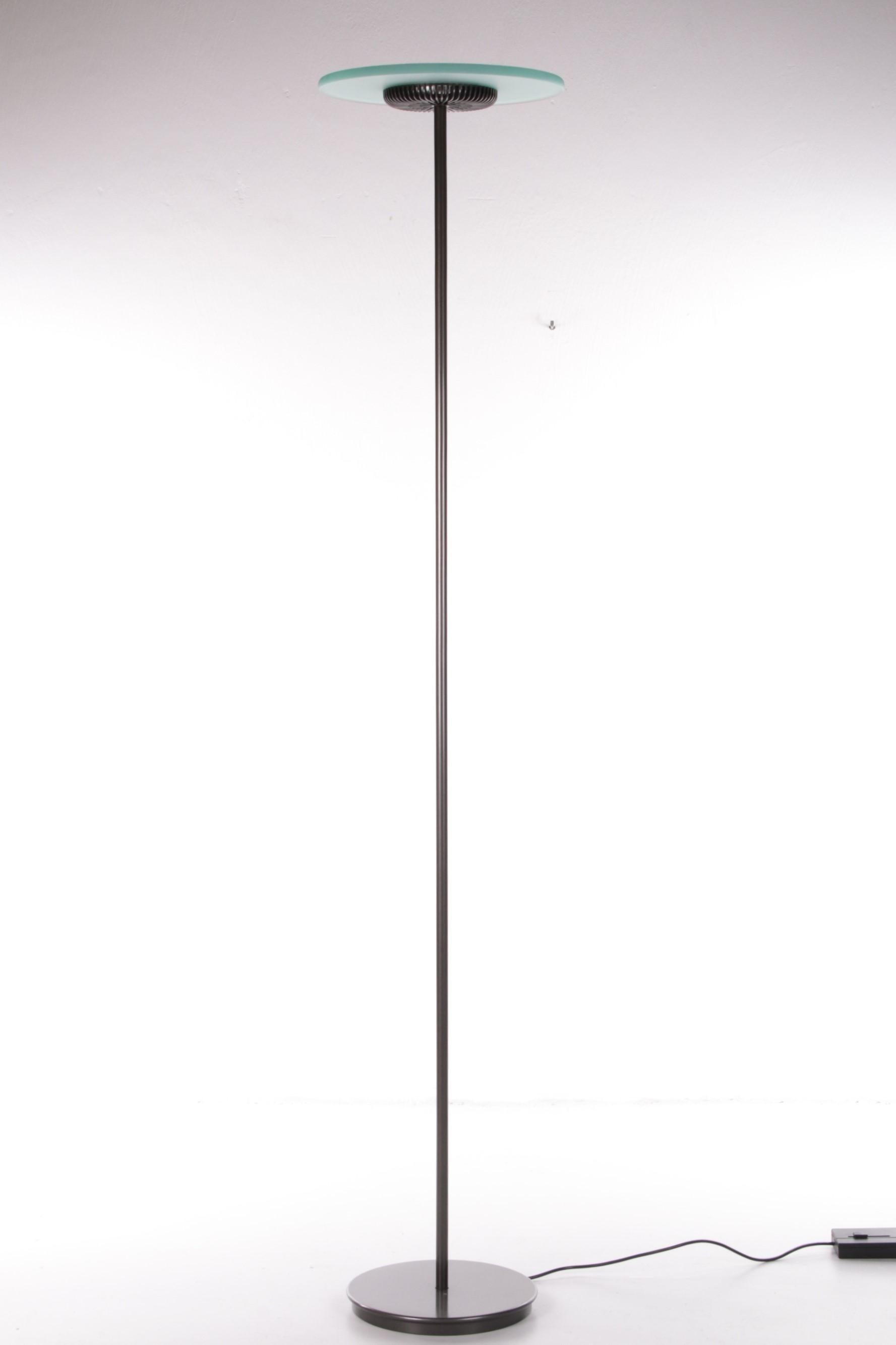 Aureola Halo floor lamp by Cini & Nils, Italy 1980


Aureola Floor lamp by Cini & Nils, made in Italy.

Beautiful thick glass plate with cut edges and acid-etched surface that glows? illuminates when the lamp is on.

Dark anthracite gray
