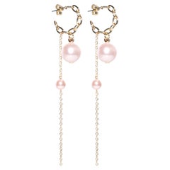 Auréole Gold-Plated Hoop Earrings with Blush Pink Swarovski Pearls