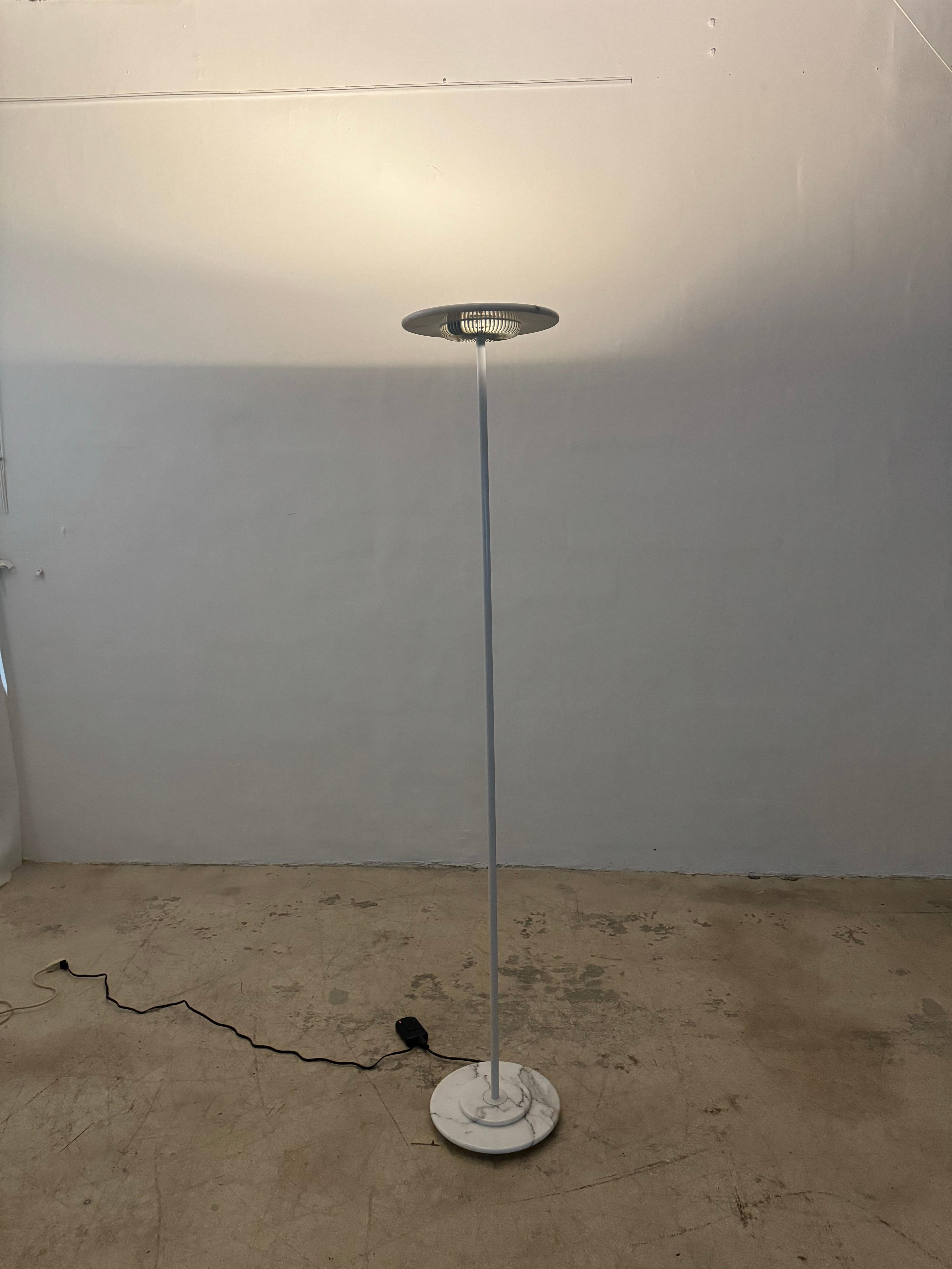 Steel Aureolo Halo Marble Floor Lamp by Cini and Nils, Italy For Sale
