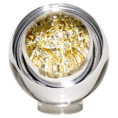 Aurys avec de l'or au citron 16,9ct, une sculpture en verre optique et en or d'Anthony Scala