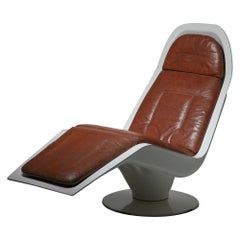 "Auriga" Chaise Longue aus Fiberglas und Leder  Richard Neagle für Sormani