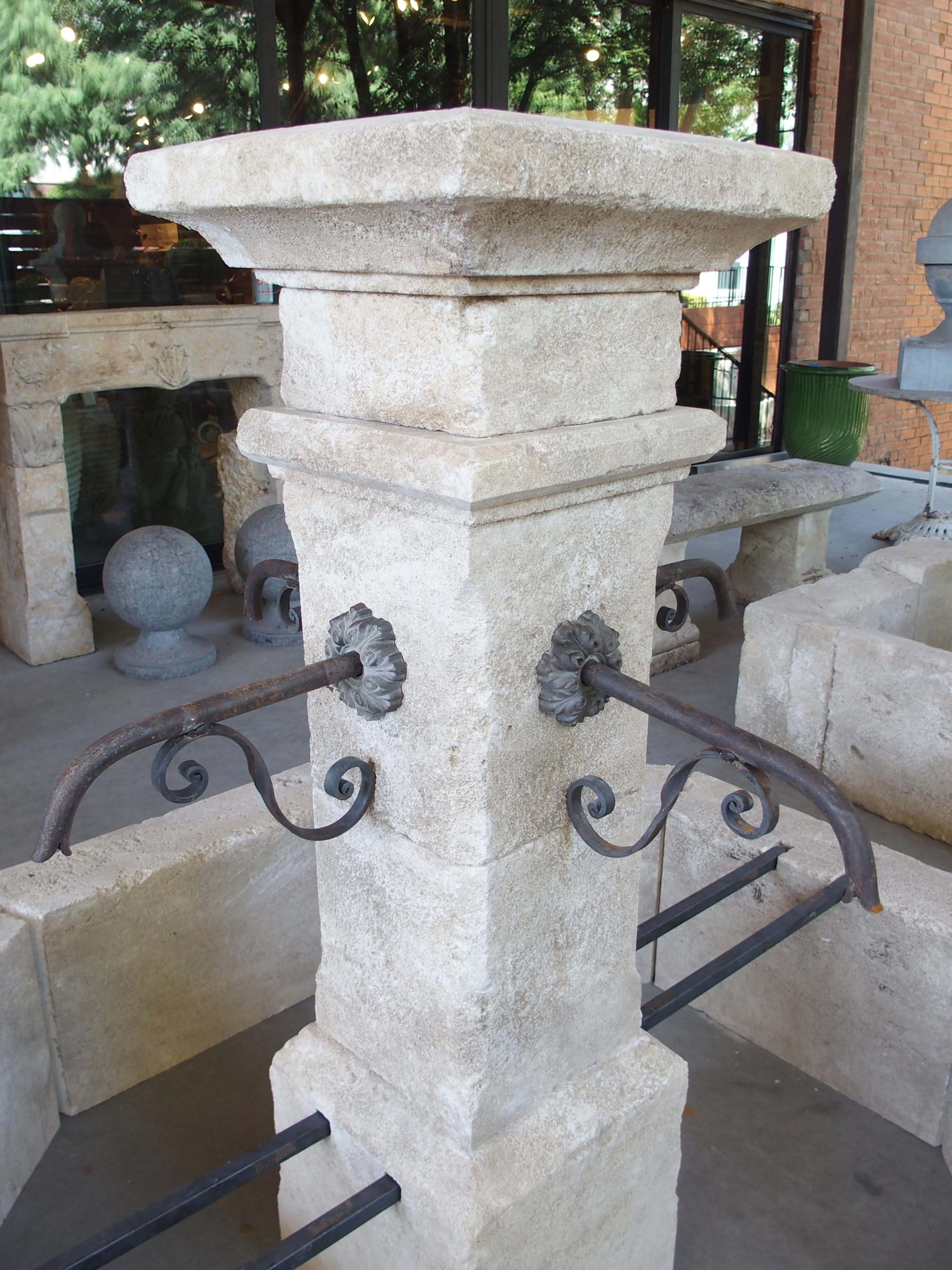 Auriol French Limestone Octagonal Center Fountain from Provence For Sale 4