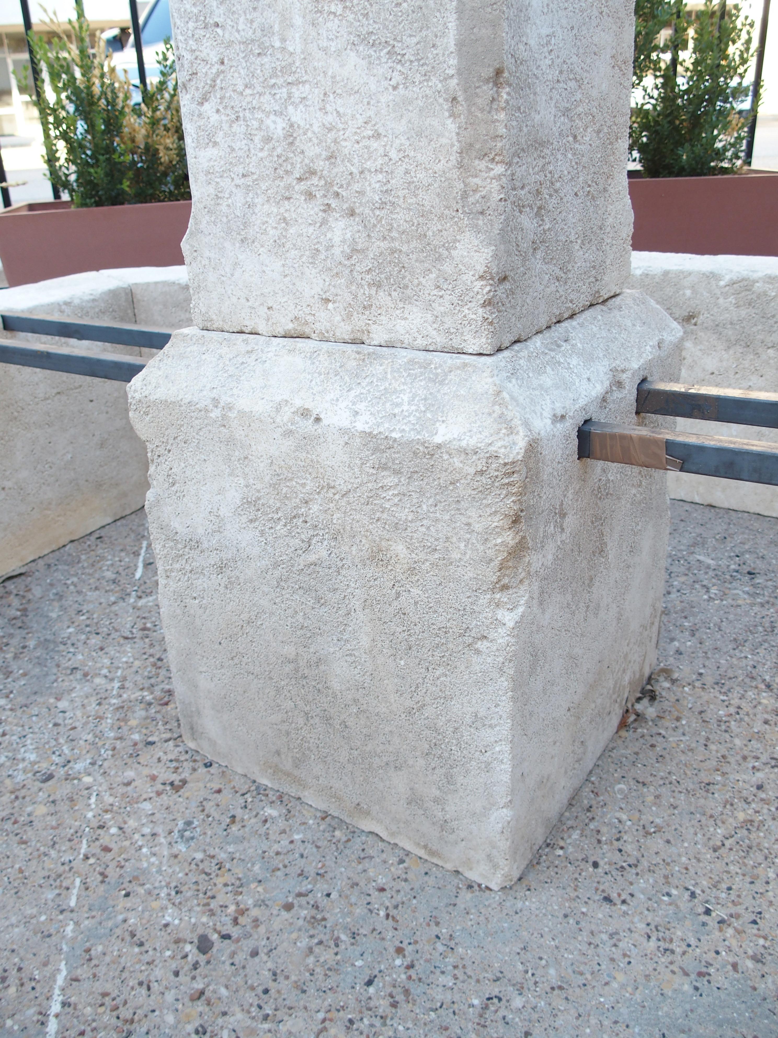Auriol French Limestone Octagonal Center Fountain from Provence For Sale 4