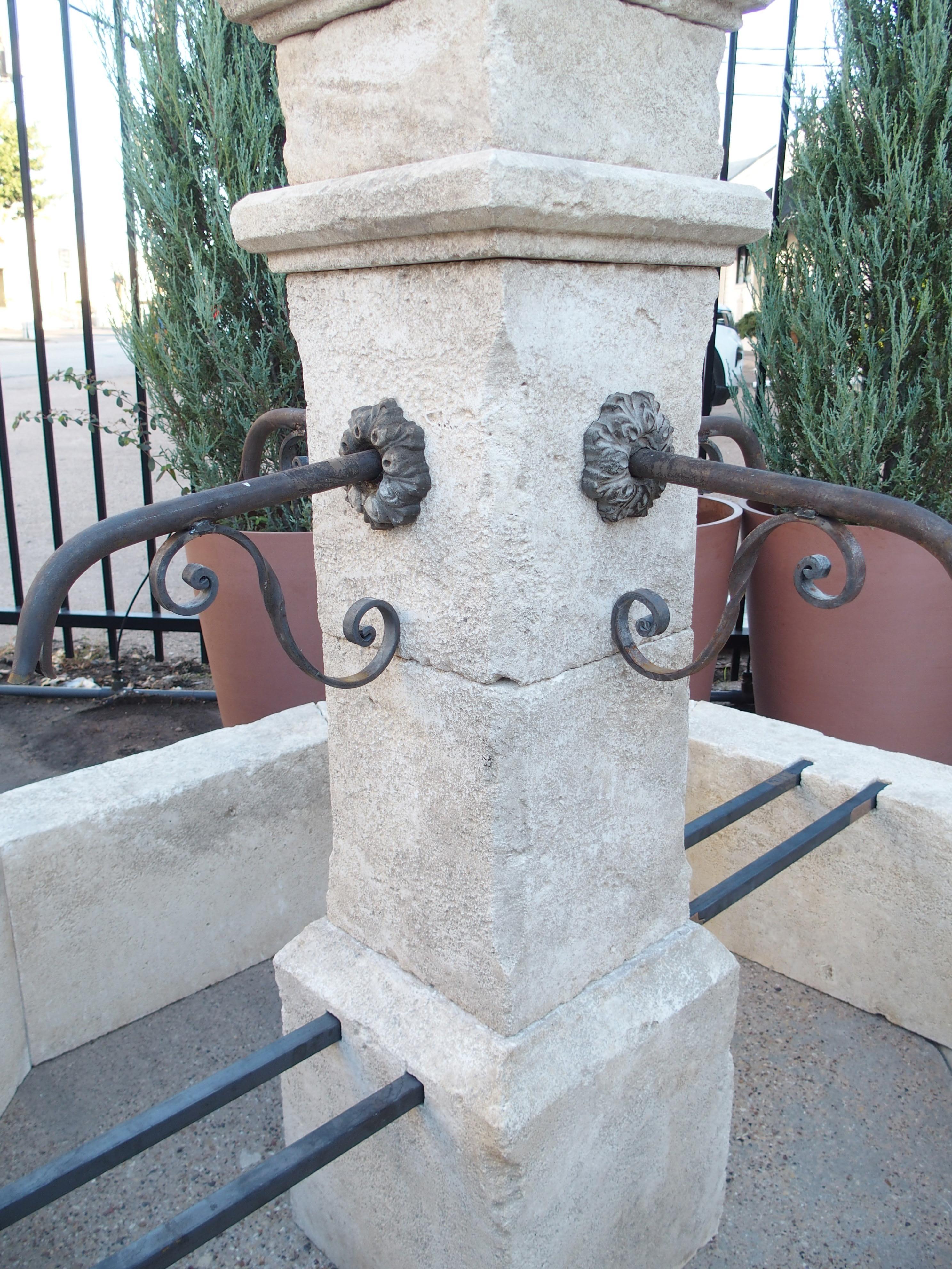 Auriol French Limestone Octagonal Center Fountain from Provence For Sale 5