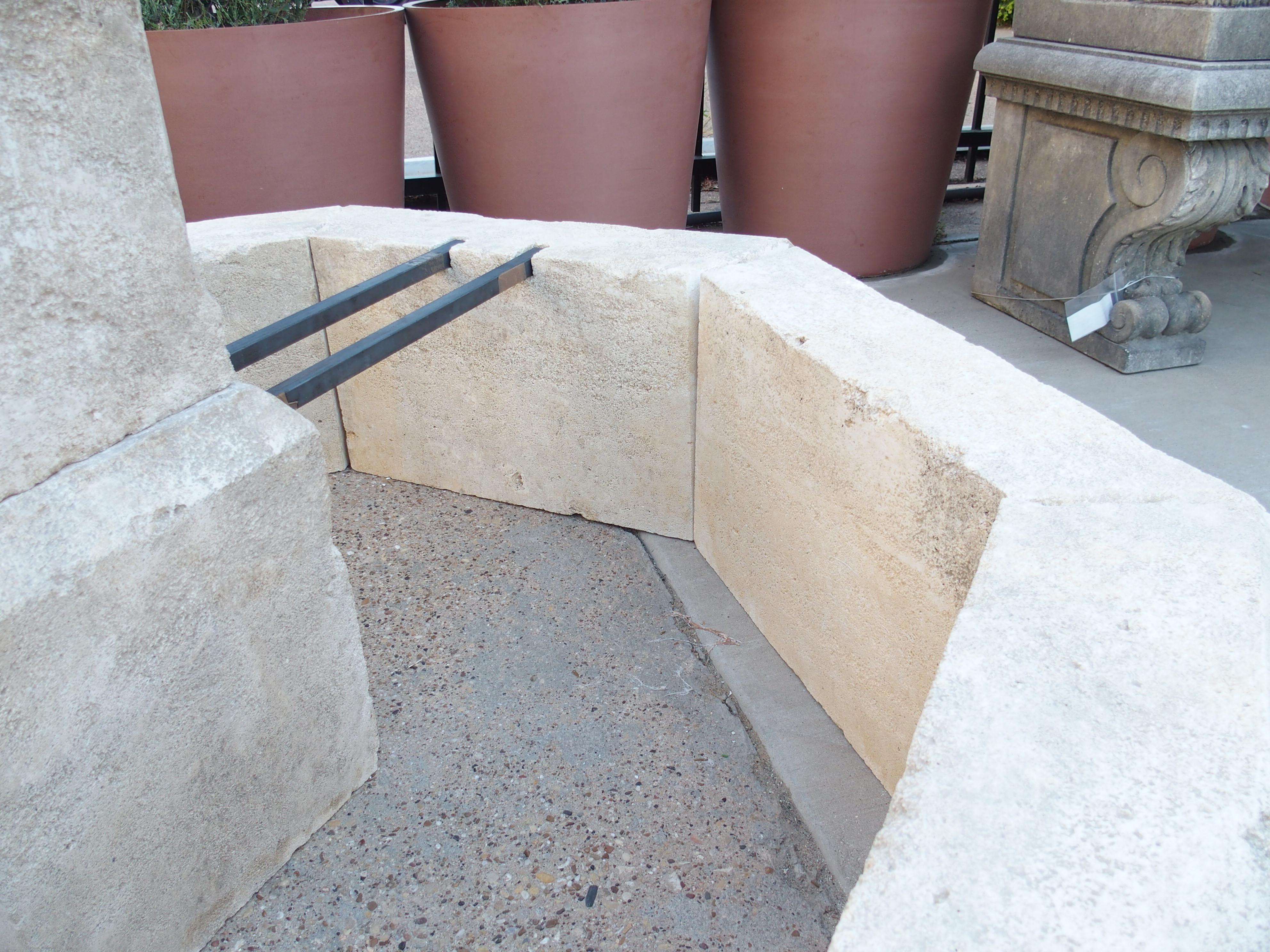 Auriol French Limestone Octagonal Center Fountain from Provence For Sale 7