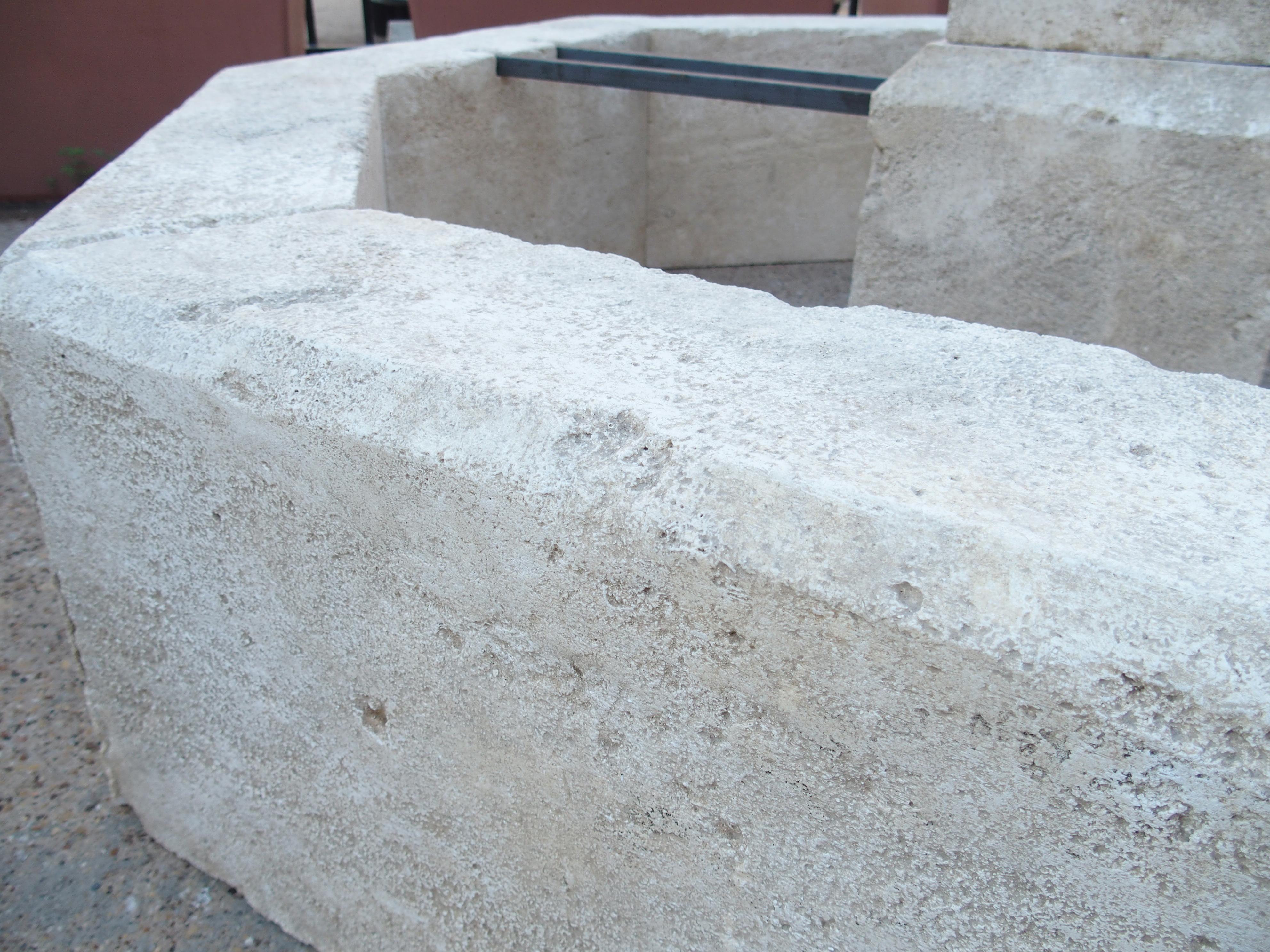 Auriol French Limestone Octagonal Center Fountain from Provence For Sale 12