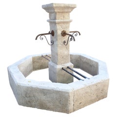 Auriol French Octagonal Village Style Center Fountain from the South of France