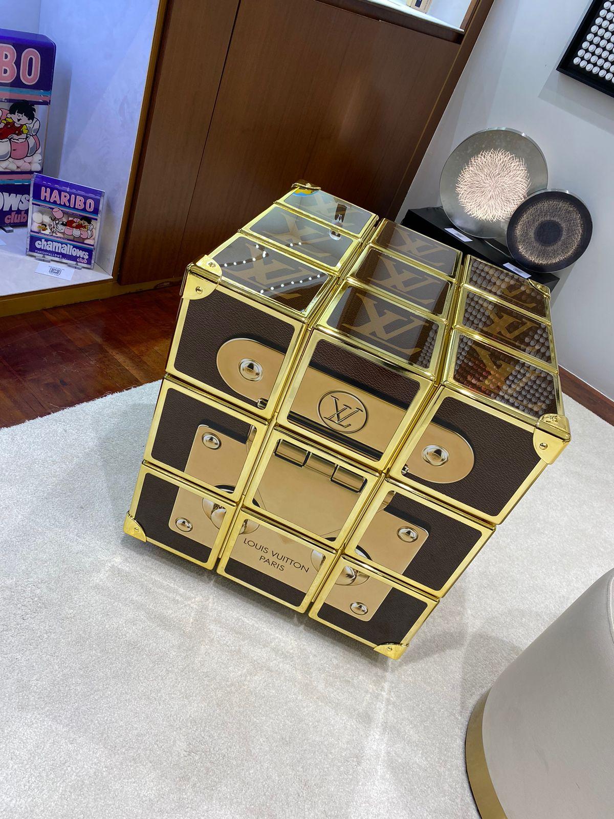 AArt's Cubes - Rubik Cube 60cm LV Tribute - Sculpture by aurélie anger