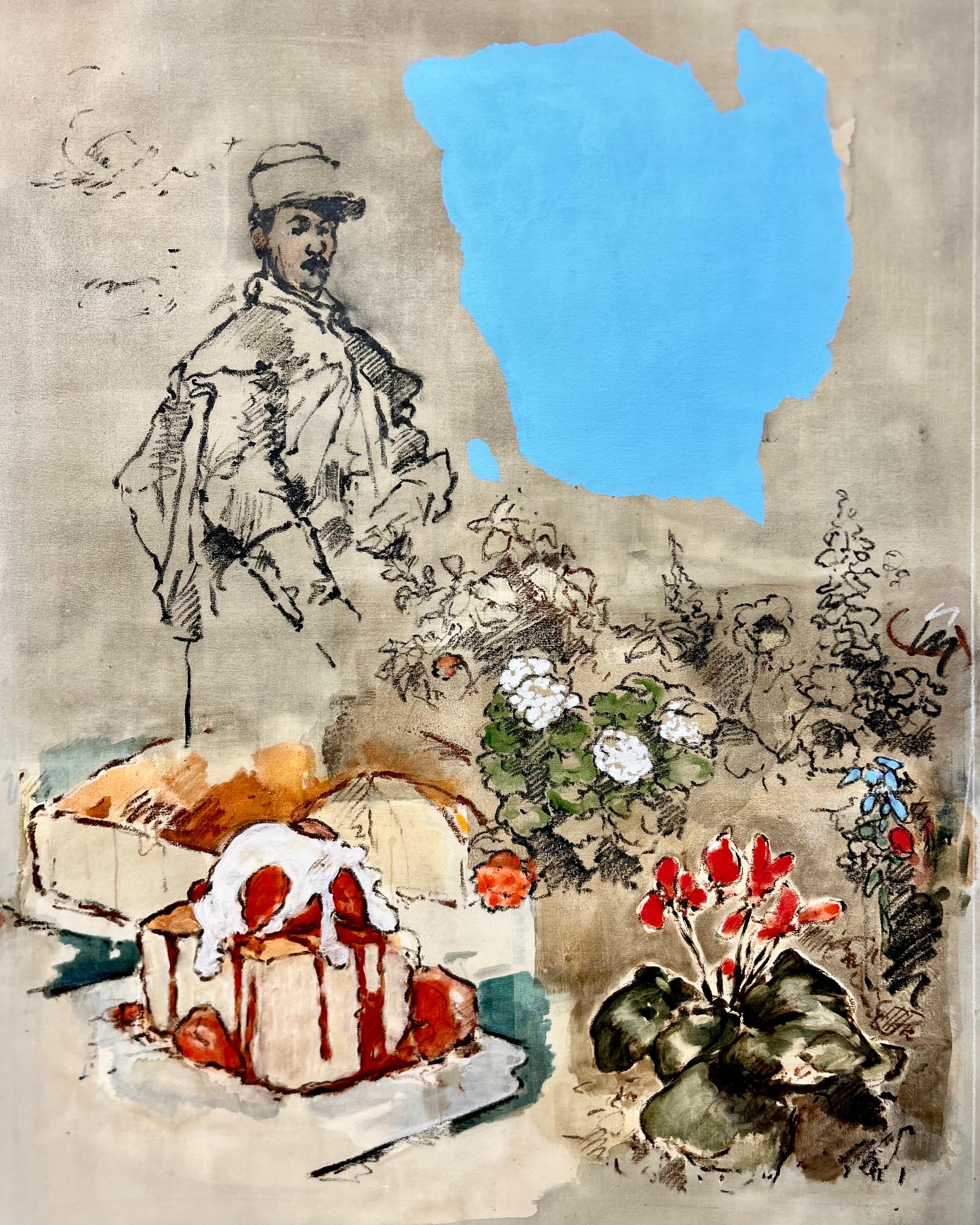 Wood in a Cabin (inside out) - Painting by Aurélien Couput
