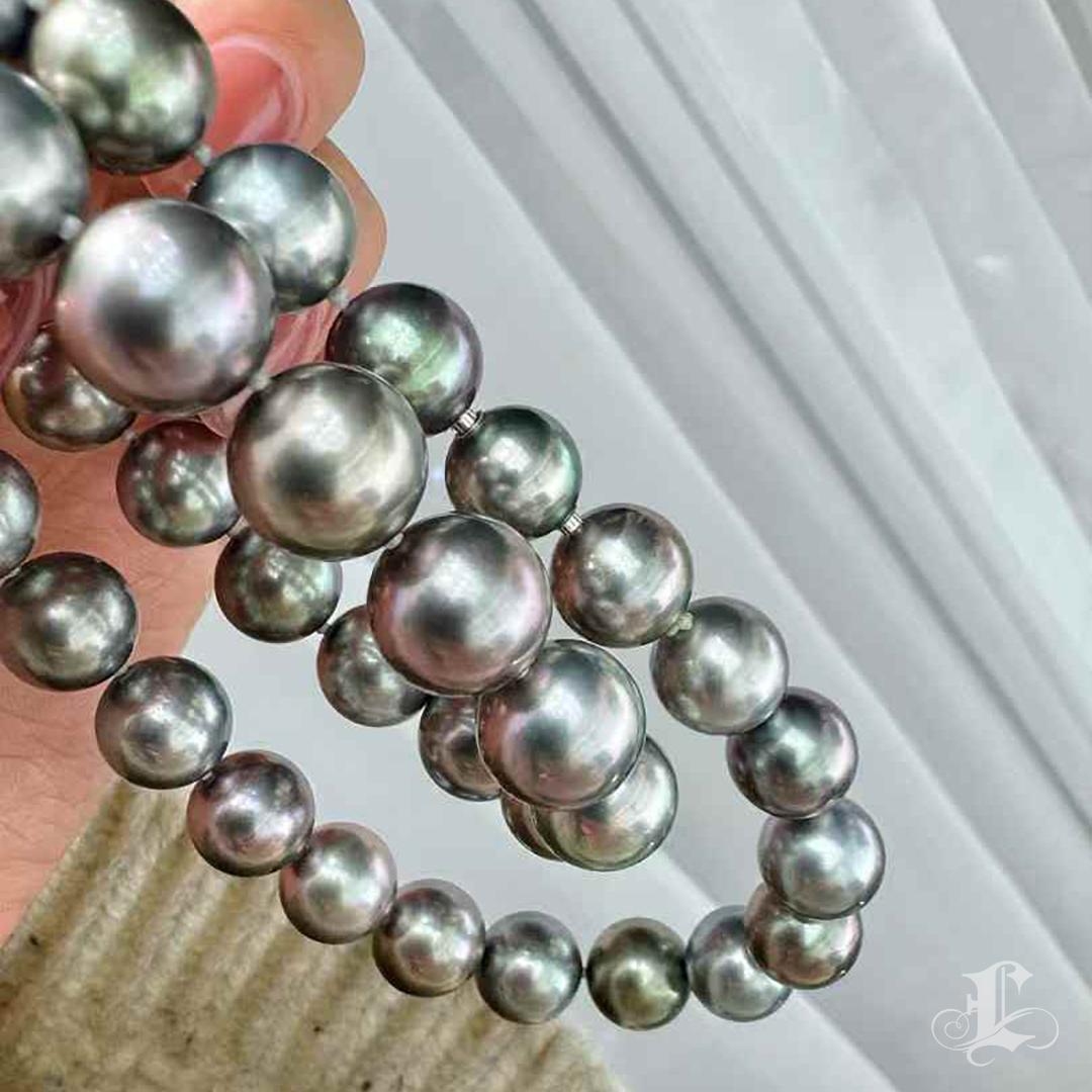 Collar de Perlas de Tahití Eclipse Glow en Gris Aurora - Cierre Invisible 1
