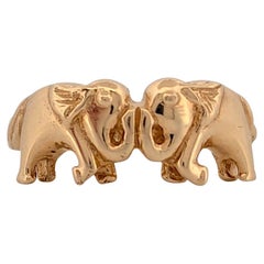 Aurora  Anello Elefante in oro giallo 14k, gioiello unico ispirato agli animali
