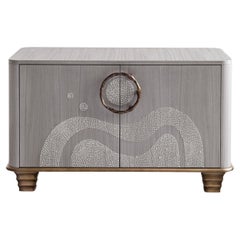 Aurora 2-Door Inlaid Gray Wooden Sideboard