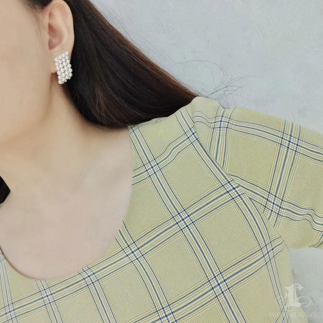 【Lustre Arco】Aurora Bebé Pendientes Ola de Diamantes Perla Akoya Sin cortar en venta
