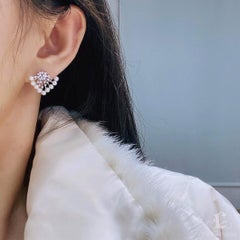 【Crown Radiance】Spray Aurora Akoya Pearl & Diamond Occasion Earrings
