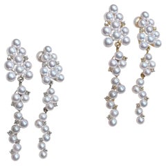 【Lustre Arc】Aurora Baby Akoya Pearl Diamond Garden Cascade Earrings