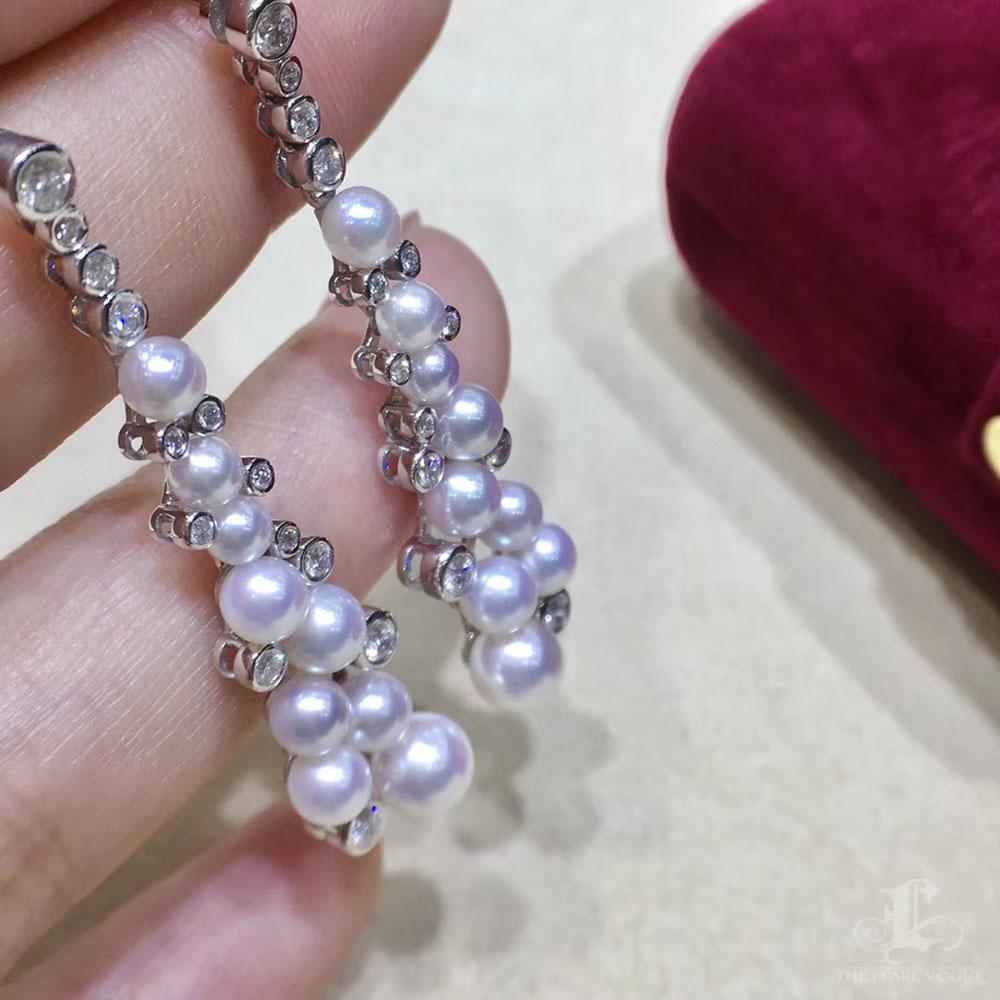 【Lustre Arc】Aurora Raindance Baby Akoya Perlen Diamant Ohrringe im Angebot 5