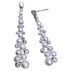 【Lustre Arc】Aurora Raindance Baby Akoya Pearl Diamond Earrings