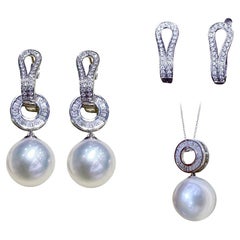 【Sculpted Geometry】Aurora 3-in-1 South Sea Pearl Convertible Hoop Earrings