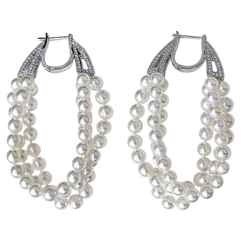 【Lustre Arc】Trinity Cascade Aurora Baby Akoya Pearl Earrings
