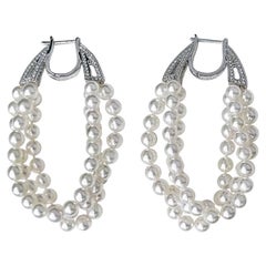 【Lustre Arc】Trinity Cascade Aurora Baby Akoya Pearl Earrings