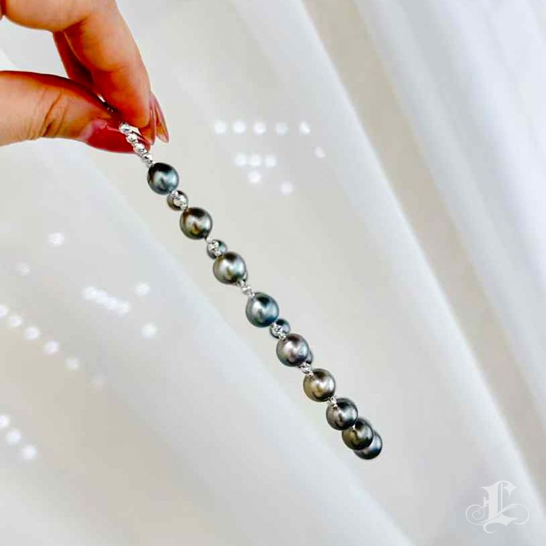 Aurora Tahitian Pearl e collana a catena in oro bianco con chiusura magnetica in vendita 4