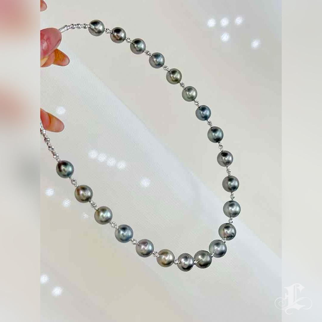 Aurora Tahitian Pearl e collana a catena in oro bianco con chiusura magnetica in vendita 5