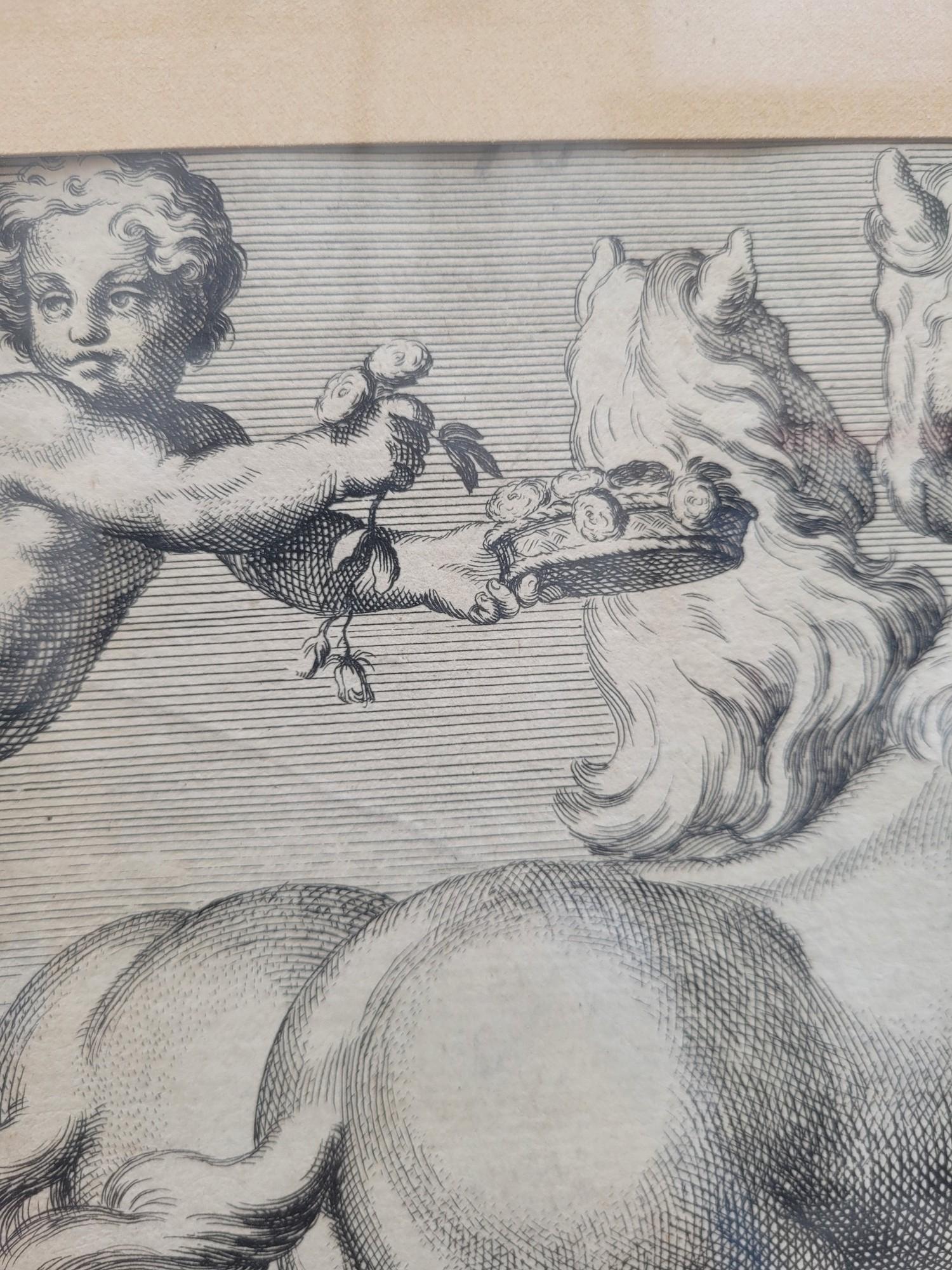 Aurora And Cephale, Framed Engraving, Carracci, 17th Century? For Sale 8