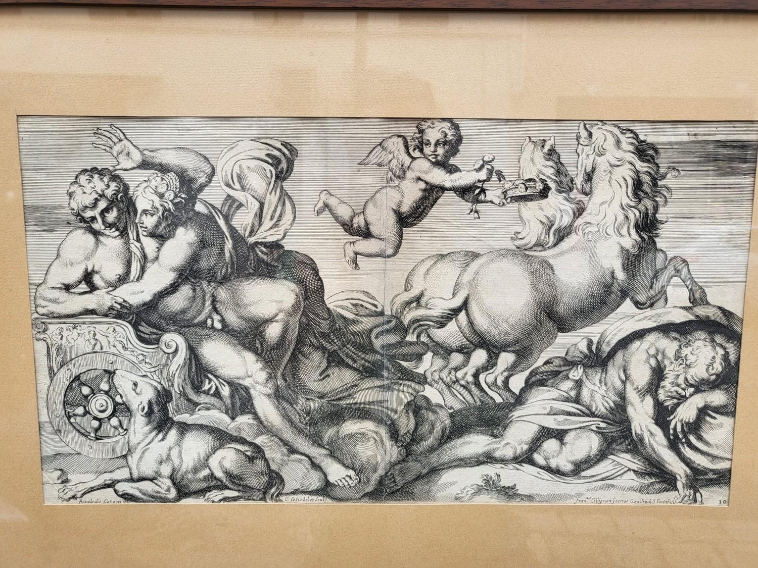 The framed engraving of 
