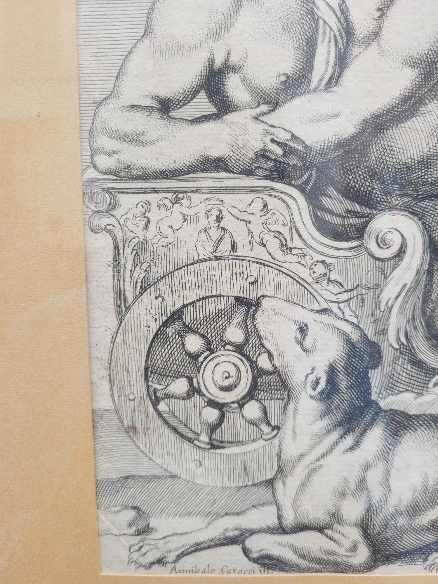 Aurora And Cephale, Framed Engraving, Carracci, 17th Century? In Good Condition For Sale In MARSEILLE, FR