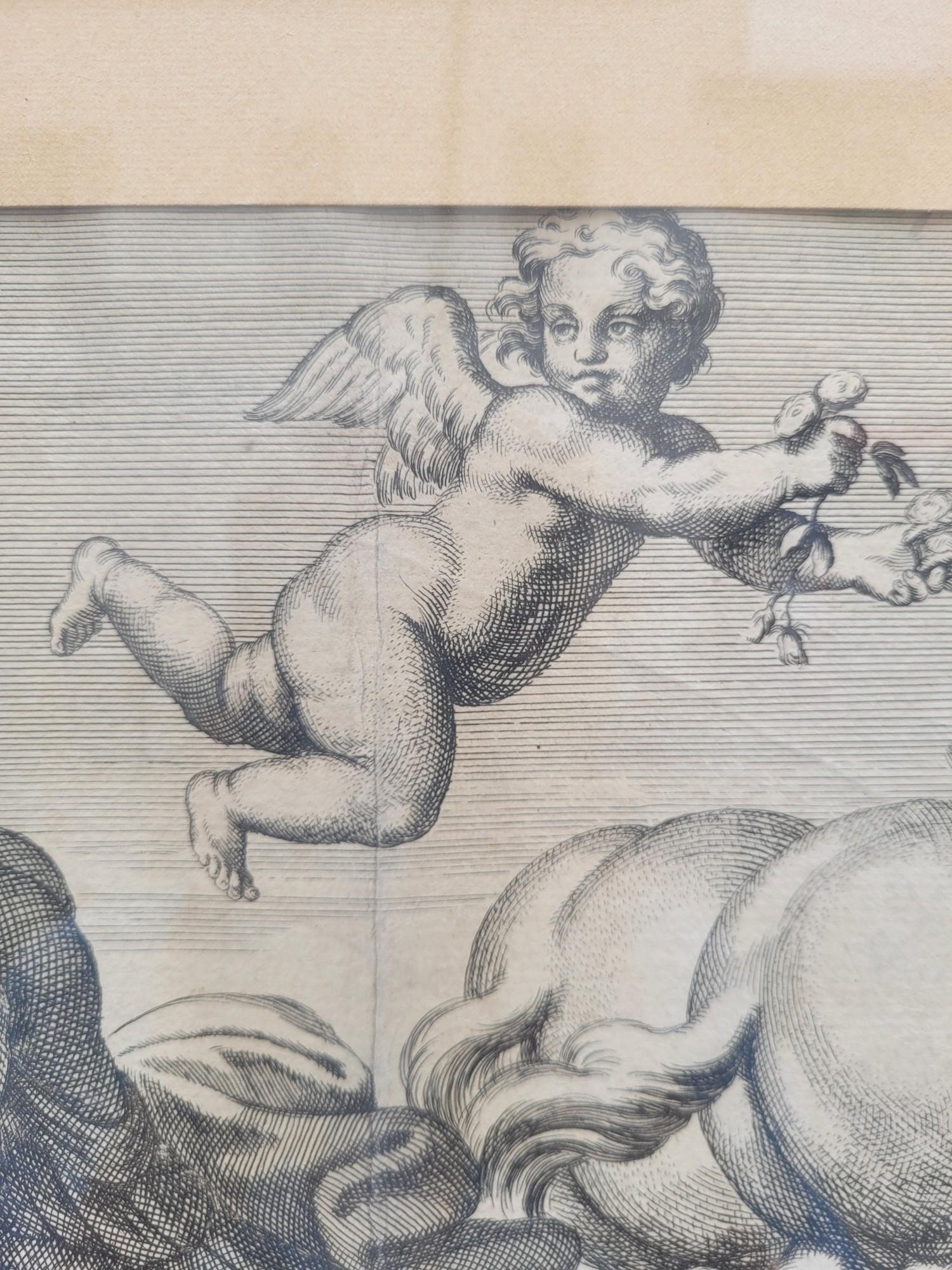 Aurora And Cephale, Framed Engraving, Carracci, 17th Century? For Sale 1