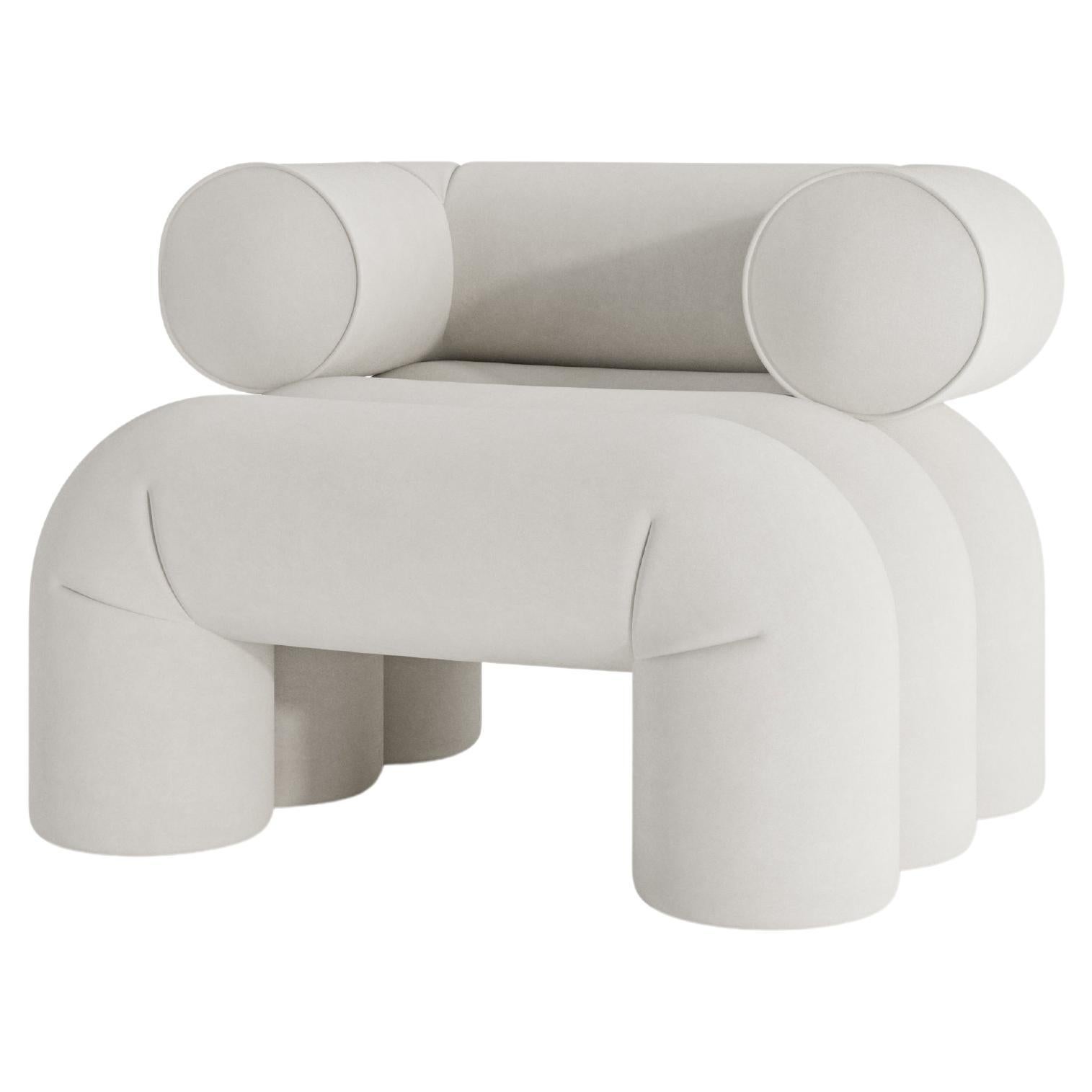 Aurora Armchair Misty Beige Velvet For Sale